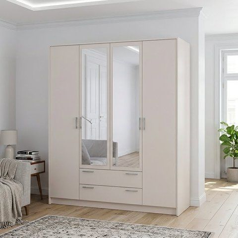 Шафа для одягу Doros Ронді з дзеркалом Кашемір 4 ДСП 160х52х195 (80738478) (DRS-012192) DRS-012192 фото