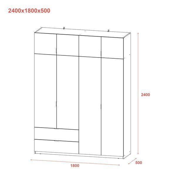 Шафа для одягу Doros Лукас Дуб Сонома 180х50х240 (DRS-011620) 38211 фото