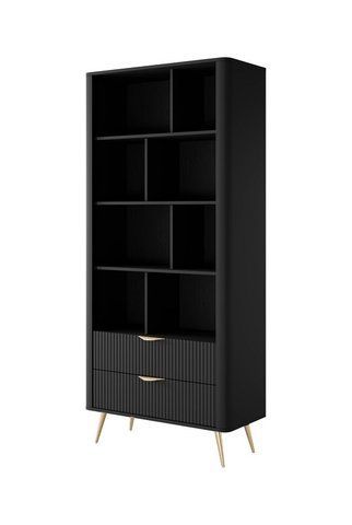 Стелаж Perfect Home Ланте / Lante 2S з 2 шухлядами і золотими ніжками Чорний (PFH-091189) PFH-091189 фото