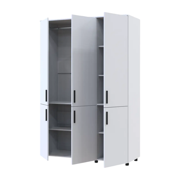 Шафа для одягу Doros Торн Білий 3 ДСП (штанга) 135х51.6х200 (DRS-012055) DRS-012055 фото