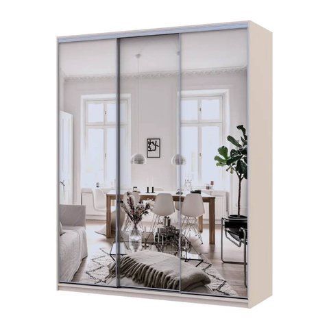 Шафа-купе Doros Сіті Лайт Кашемір 3 дзеркала 180х60х225 (80736374) DRS-011806 фото