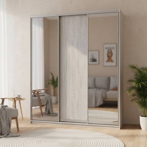 Шафа-купе Doros Сіті Лайт Сосна Натти 1 ДСП / 2 дзеркала 180х60х225 (DRS-011968) DRS-011968 фото