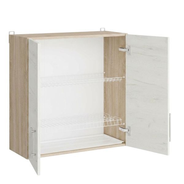 Кухонний модуль верхній під сушку Еверест Оптіма В06-700 Дуб Крафт Білий/Дуб сонома 70x30x72 см (DTM-074650) DTM-074650 фото