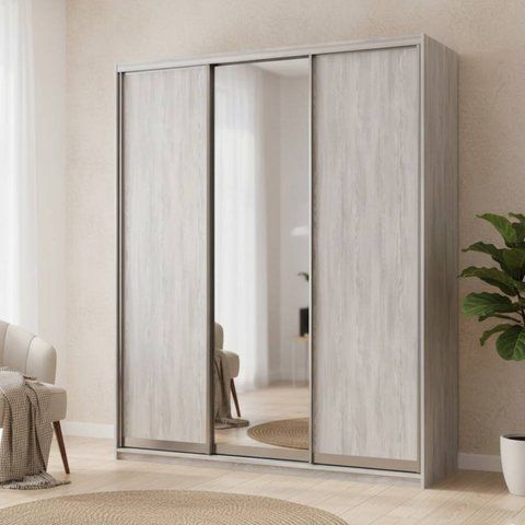 Шафа-купе Doros Сіті Лайт Сосна Натти 2 ДСП / 1 дзеркало 180х60х225 (DRS-011969) DRS-011969 фото