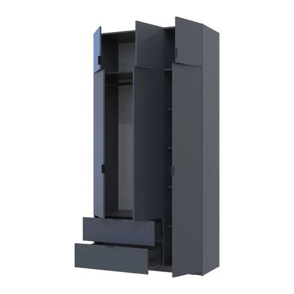 Шафа для одягу Doros Лукас Графіт 3ДСП 120х50х240 DRS-011650 (80737797) DRS-011650 фото