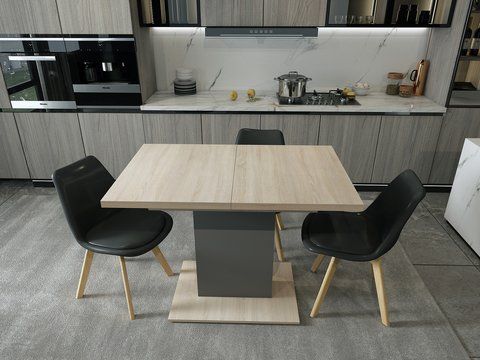 Комплект стільців на кухню Doros Бін (2 шт.) 49х43х84 см Чорний (DRS-011396) DRS-011396 фото