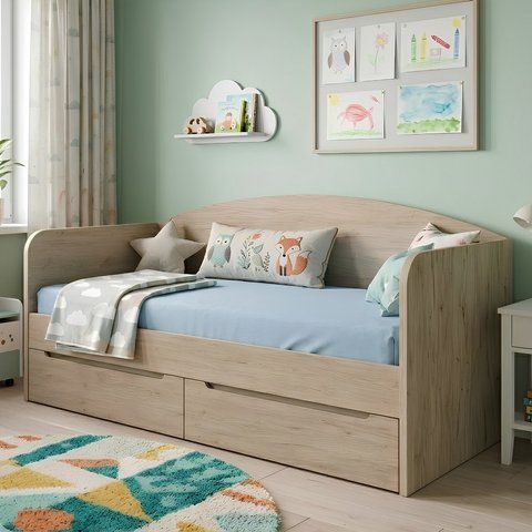 Односпальне ліжко LION Л-5 80x190 см Дуб Крафт сірий (LION-045268) LION-045268 фото