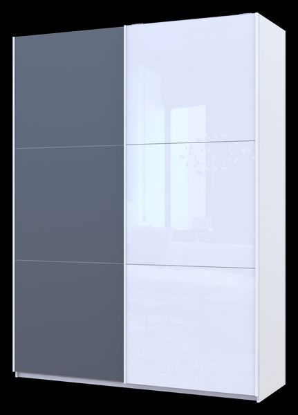 Шафа-купе двохдверна Doros G-Caiser 180х60х240 см Білий/Графіт/1 Скло (DRS-011019) 16588 фото