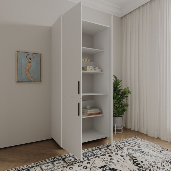 Шафа для одягу Doros Торн Білий 2 ДСП (полиці) 90х51.6х200 (DRS-012018) DRS-012018 фото