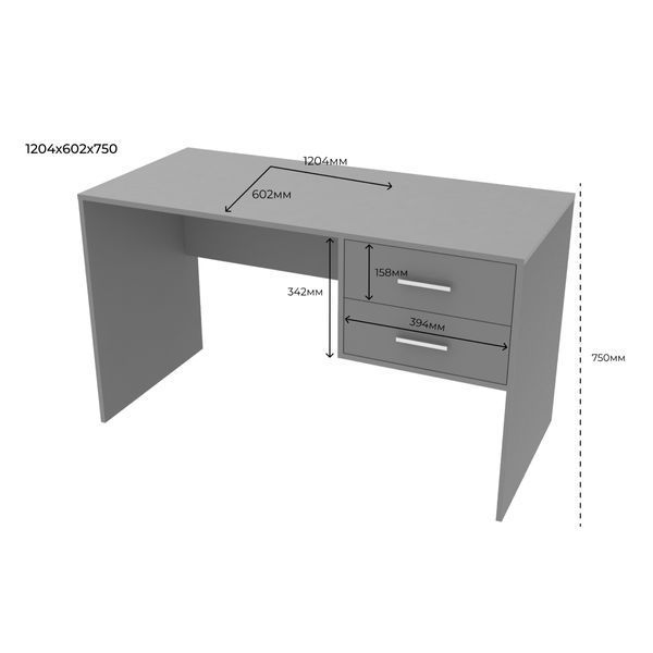 Офісний стіл Doros Т2 120х60х75 см Графіт (DRS-011311) DRS-011311 фото