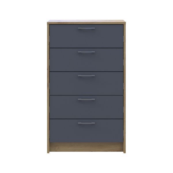 Комод Doros Ронді Дуб Артизан/Графіт 5 ящиків 60х40х100 DRS-011783 (41516188) DRS-011783 фото