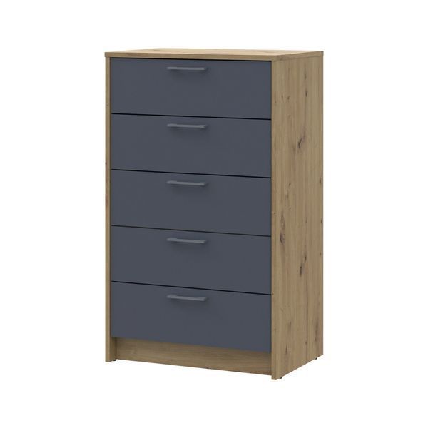 Комод Doros Ронді Дуб Артизан/Графіт 5 ящиків 60х40х100 DRS-011783 (41516188) DRS-011783 фото