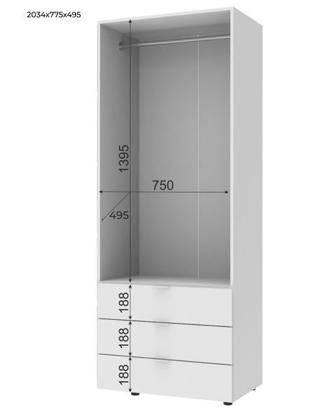 Комплект шаф для одягу Doros Гелар (2 шт.) 232,5х49,5х203,4 см Дуб сонома (DRS-011105) DRS-011105 фото