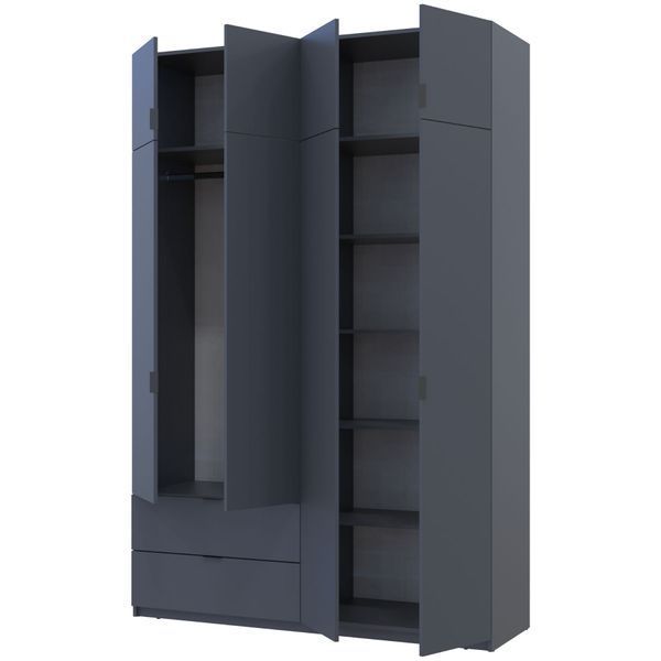 Шафа розпашна с антресолью Doros Лукас 160х50х240 см Графіт (DRS-011194) 16762 фото