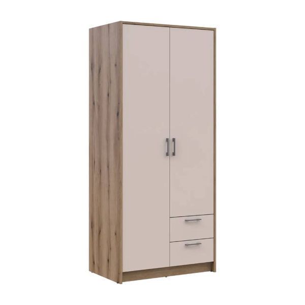 Шафа для одягу Doros Ронді Дуб Артизан/Кашемір 2ДСП 82х52х195 DRS-011660 (80737805) 38234 фото