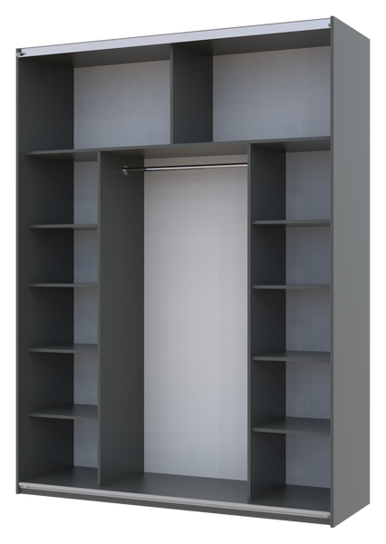 Шафа-купе двохдверна Doros G-Caiser 180х60х240 см Графіт/1 Біле Скло (DRS-011036) 16605 фото