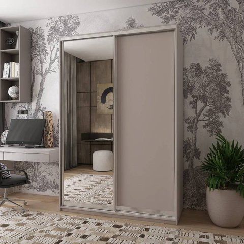 Шафа-купе Doros Сіті Лайт Кашемір 1 ДСП / 1 дзеркало 120х45х225 (80736338) DRS-011792 фото