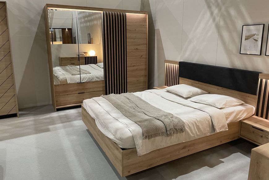 Тумби приліжкові 2 шт. Perfect Home Таллі / Tally з 2 шухлядами 1S/51 Дуб артизан/антрацит (PFH-091098) PFH-091098 фото