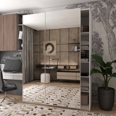 Шафа-купе двохдверна Doros G-Caiser 180х60х240 см Білий/2 Дзеркала (DRS-011012) DRS-011012 фото