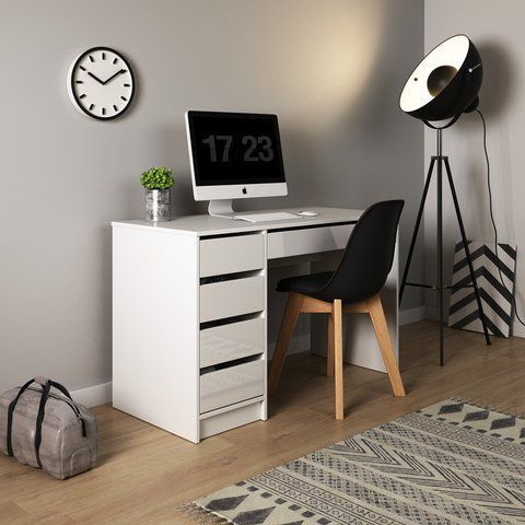 Стіл туалетний письмовий Perfect Home Ада / Ada 5S/120 з 5 шухядами Білий глянець (PFH-091306) PFH-091306 фото