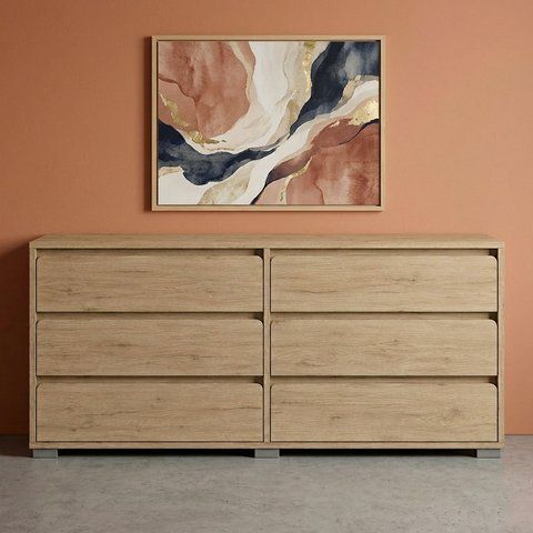 Комод на 6 шухляд LION АРТ-3 160х43х80 см Дуб Крафт сірий (LION-045416) LION-045416 фото