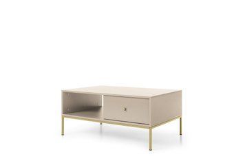 Стіл журнальний Perfect Home Моно / Mono з 2 шухлядами та золотими ніжками ML104 Беж пісочний (PFH-091211) PFH-091211 фото