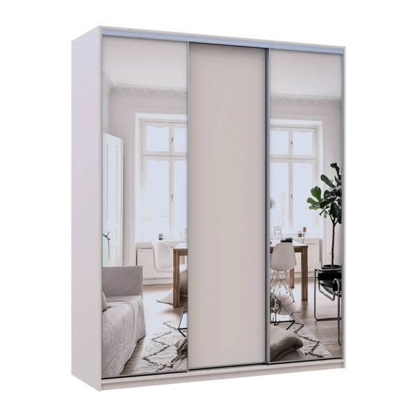 Шафа-купе Doros Сіті Лайт Кашемір 1 ДСП / 2 дзеркала 180х60х225 (80736368) 38199 фото